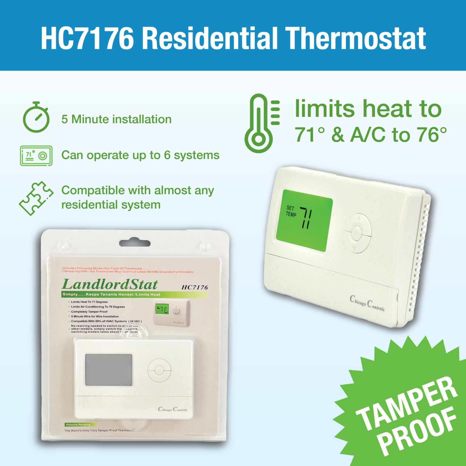 Locking Thermostat Tamperproof Thermostats for Properties