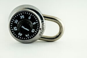 Combination lock to symbolize the advantage of tamper proof thermostats